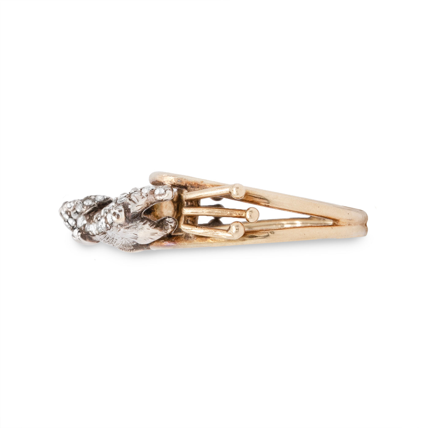 French Pave Diamond Dog Ring-Charlotte Sayers Antique Jewellery