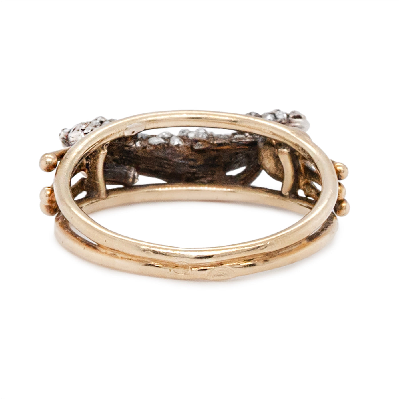 French Pave Diamond Dog Ring-Charlotte Sayers Antique Jewellery