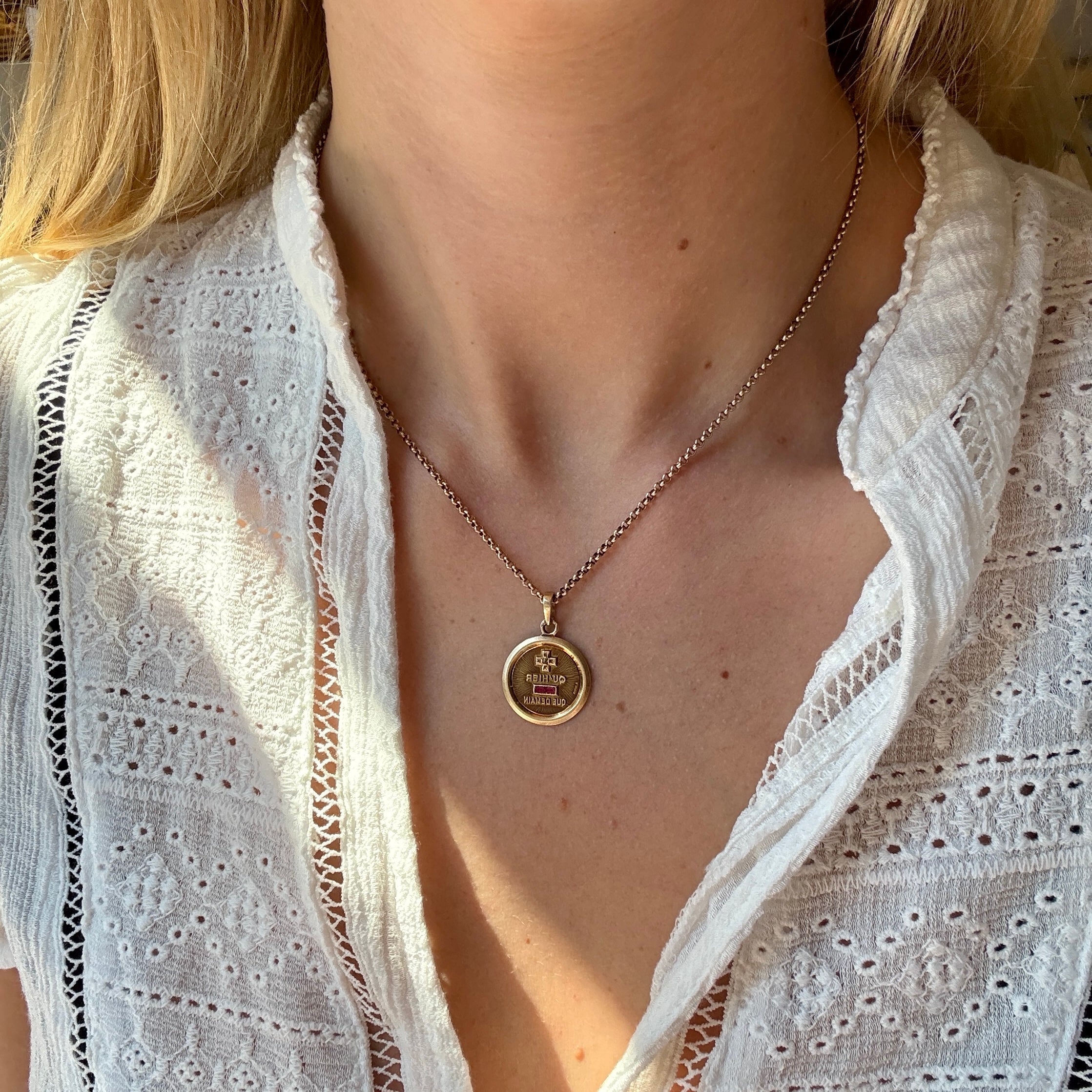 French Qu'Hier Que Demain Pendant-Charlotte Sayers Antique Jewellery