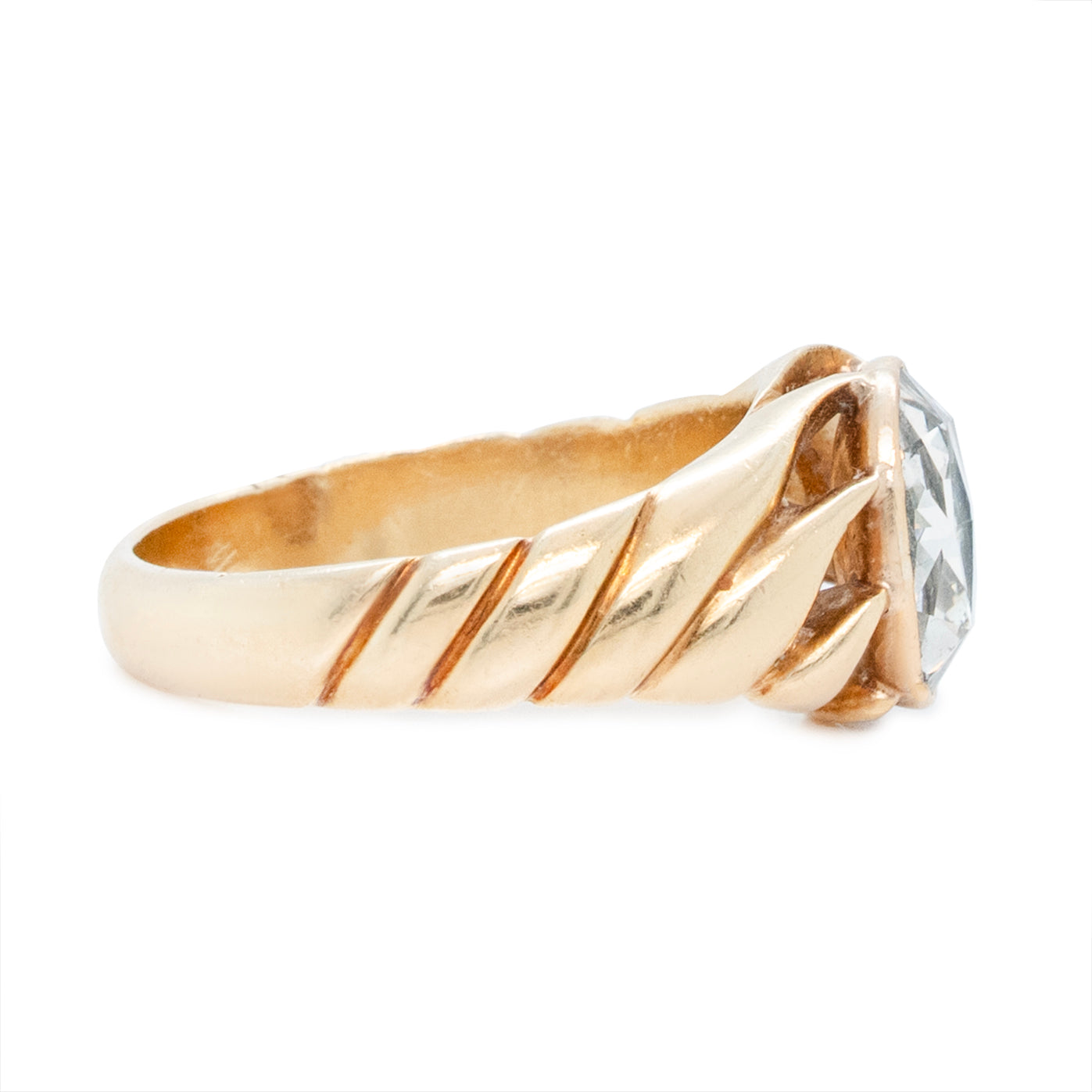 French Rose Cut Diamond Gents Ring-Charlotte Sayers Antique Jewellery