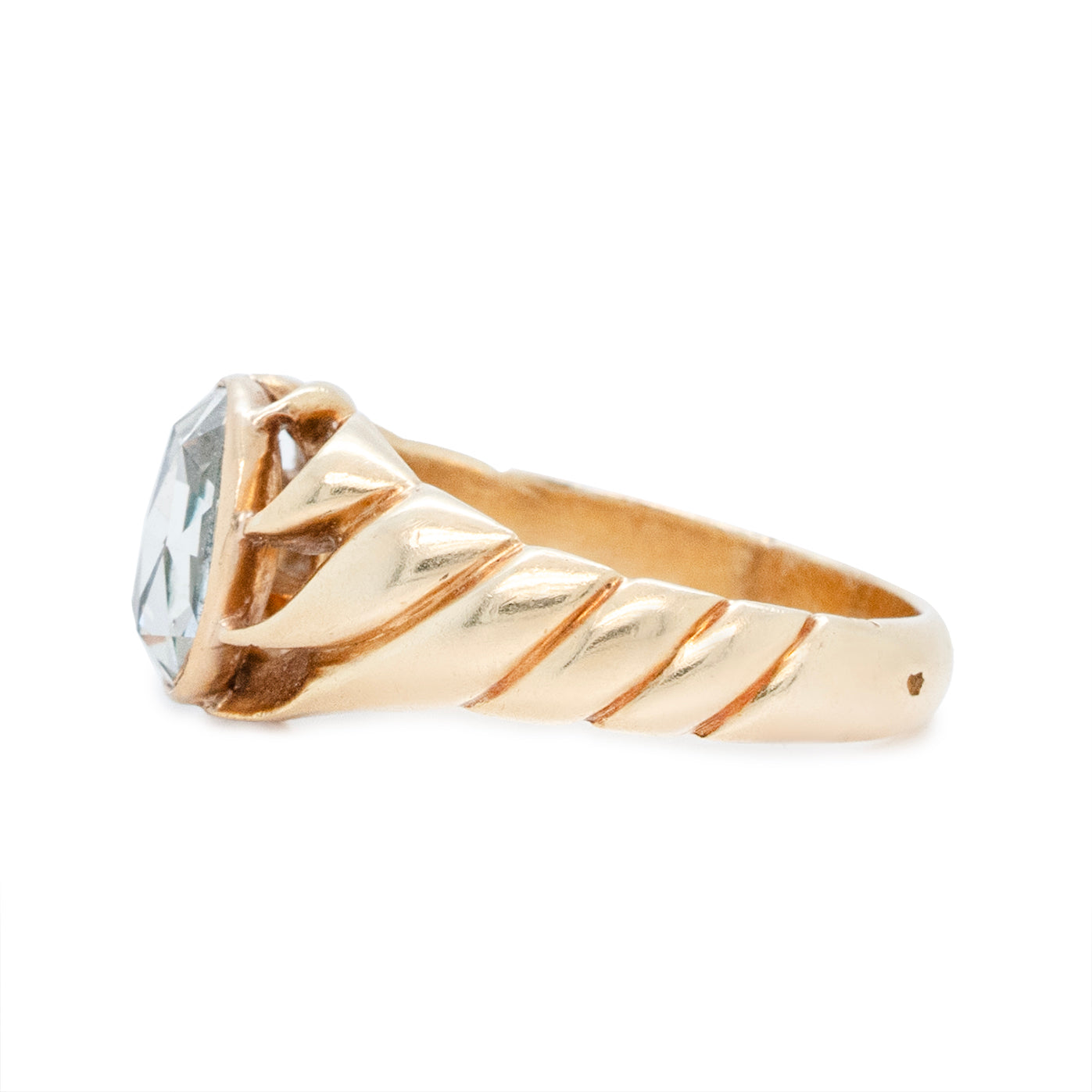 French Rose Cut Diamond Gents Ring-Charlotte Sayers Antique Jewellery