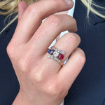 French Ruby Sapphire and Diamond Ring-Charlotte Sayers Antique Jewellery