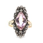 French Victorian Pink Topaz and Diamond Ring-Charlotte Sayers Antique Jewellery