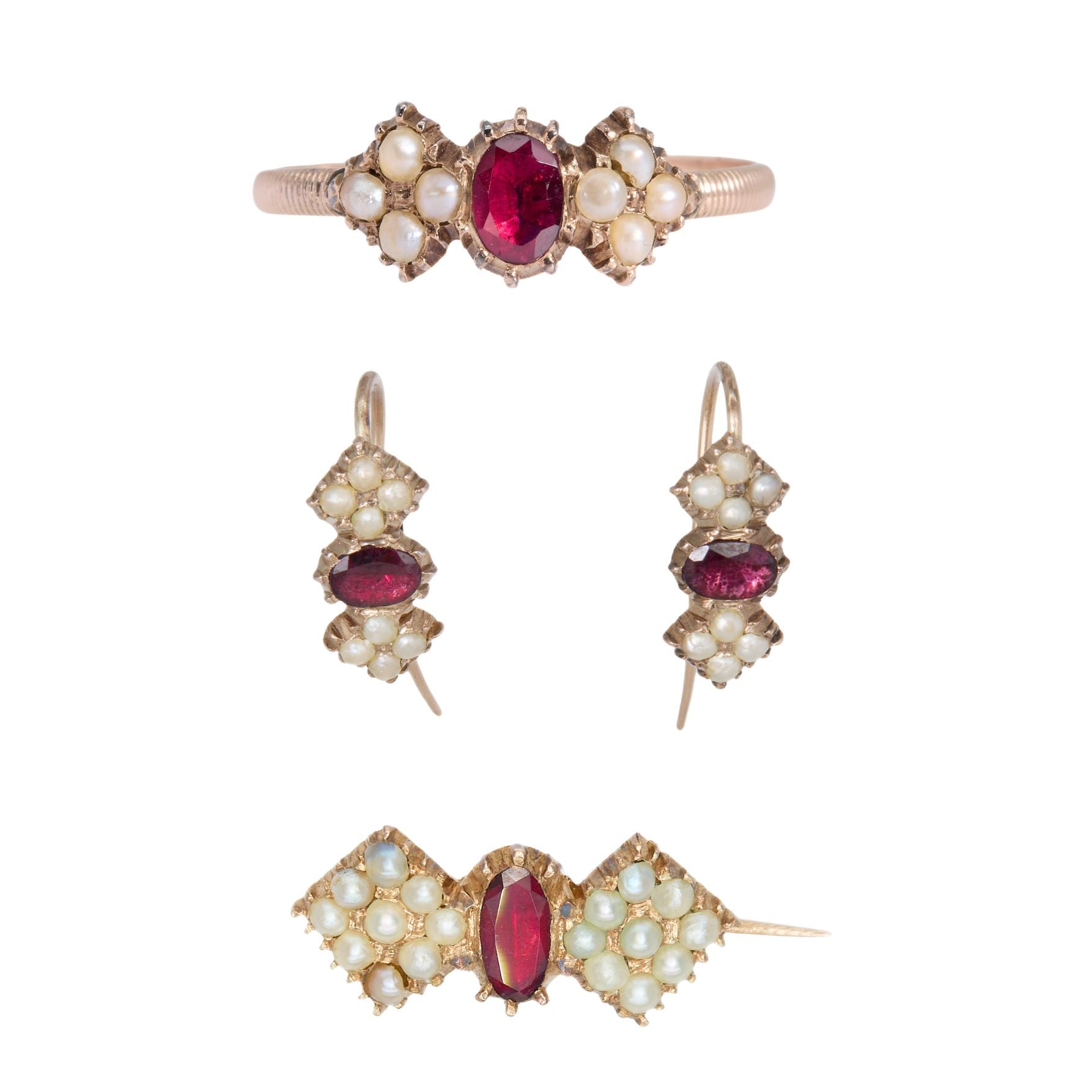Garnet Pearl Suite-Charlotte Sayers Antique Jewellery