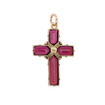 Garnet and Diamond Cross Pendant-Charlotte Sayers Antique Jewellery