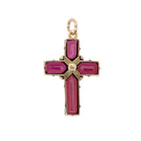 Garnet and Diamond Cross Pendant-Charlotte Sayers Antique Jewellery