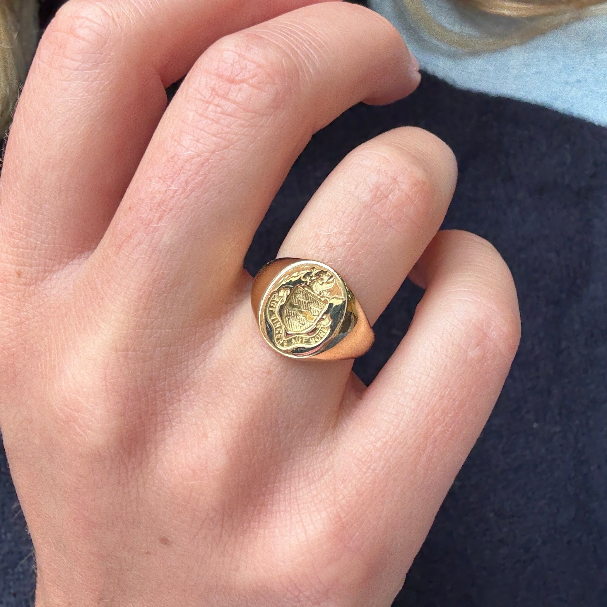 Garrad 18ct Gold Dragon Signet Ring-Charlotte Sayers Antique Jewellery