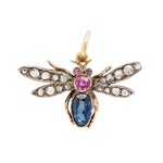 Gem Set Fly Pendant-Charlotte Sayers Antique Jewellery