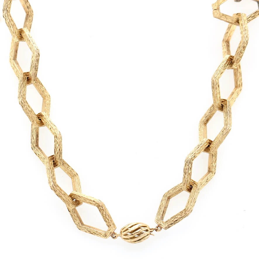 Geometric Gold Chain-Charlotte Sayers Antique Jewellery