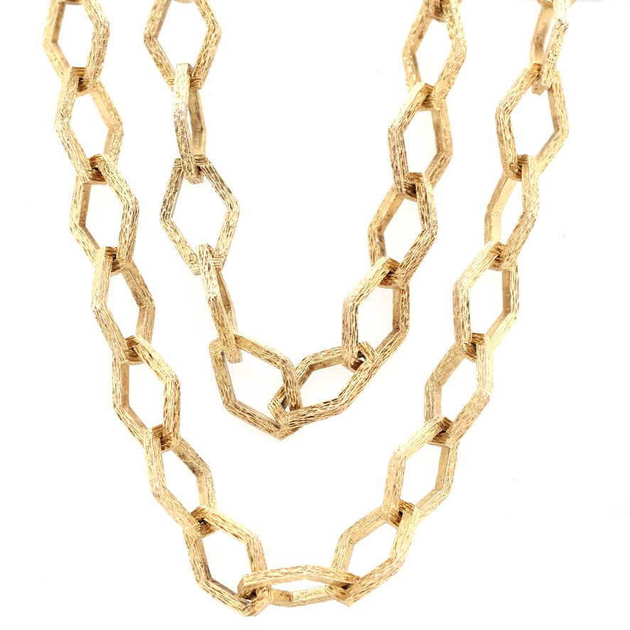 Geometric Gold Chain-Charlotte Sayers Antique Jewellery