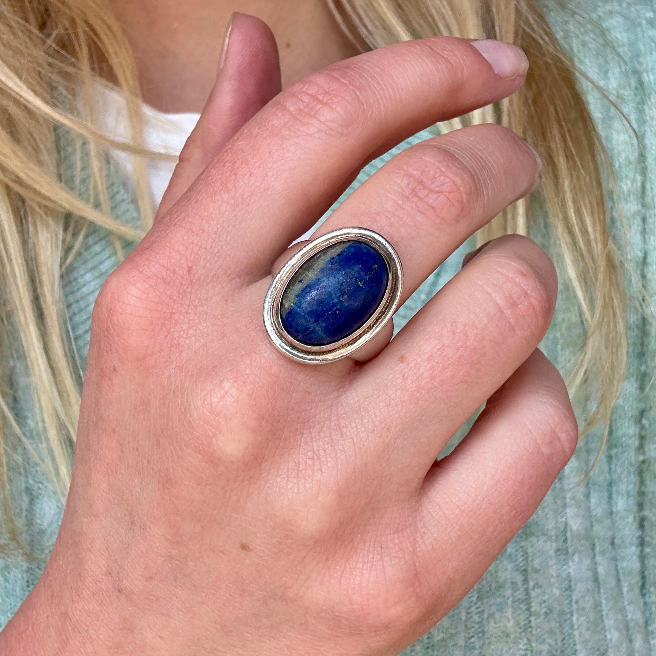 Georg Jensen Lapis Lazuli Ring-Charlotte Sayers Antique Jewellery