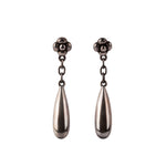 Georg Jensen Silver Drop Earrings-Charlotte Sayers Antique Jewellery