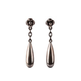 Georg Jensen Silver Drop Earrings-Charlotte Sayers Antique Jewellery