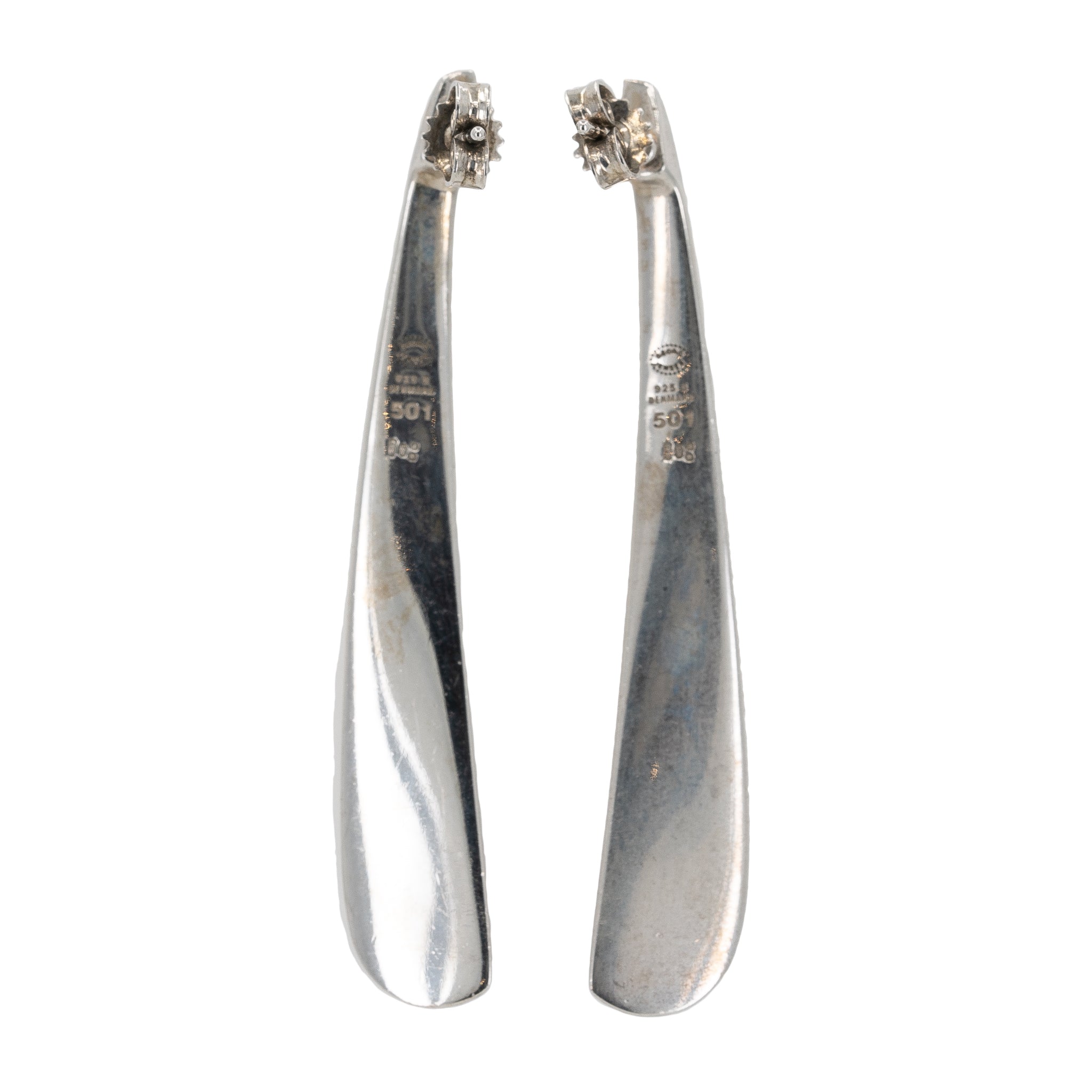 Georg Jensen Silver Earrings-Charlotte Sayers Antique Jewellery