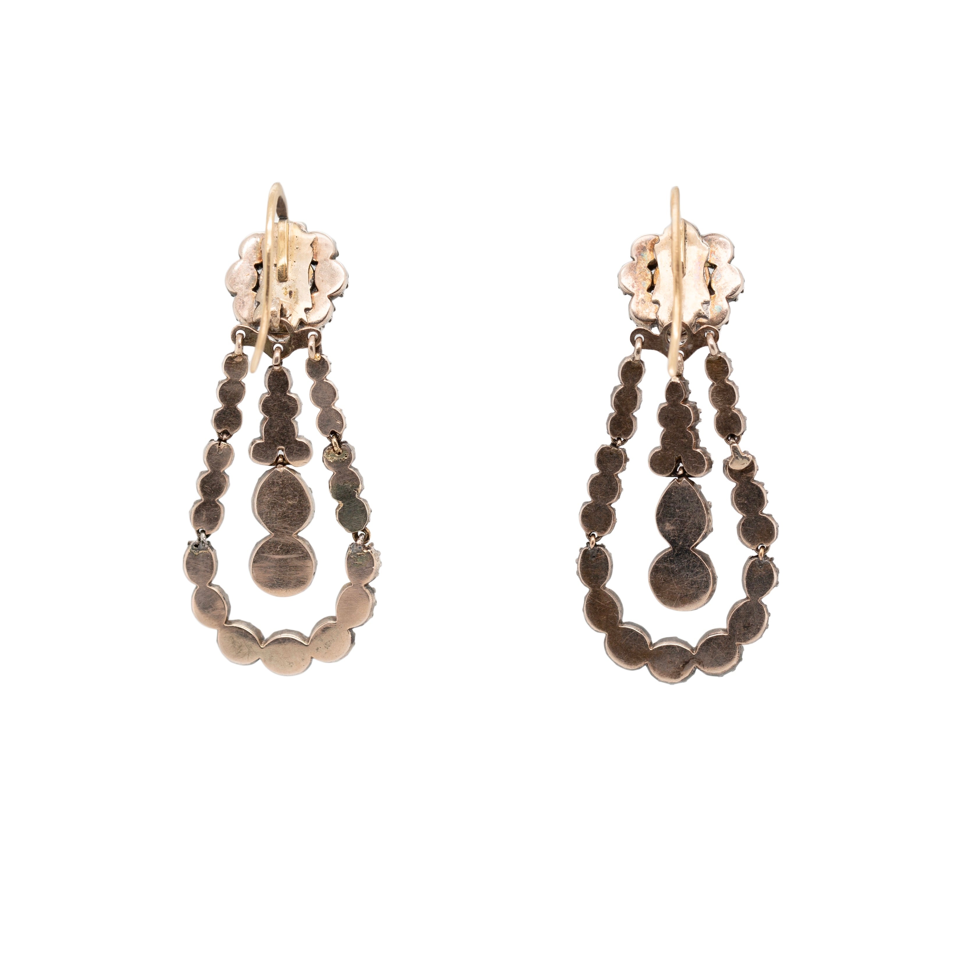 George III Diamond Drop Earrings-Charlotte Sayers Antique Jewellery