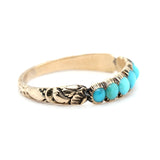 Georgian 7 Stone Turquoise Ring-Charlotte Sayers Antique Jewellery