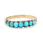 Georgian 7 Stone Turquoise Ring-Charlotte Sayers Antique Jewellery