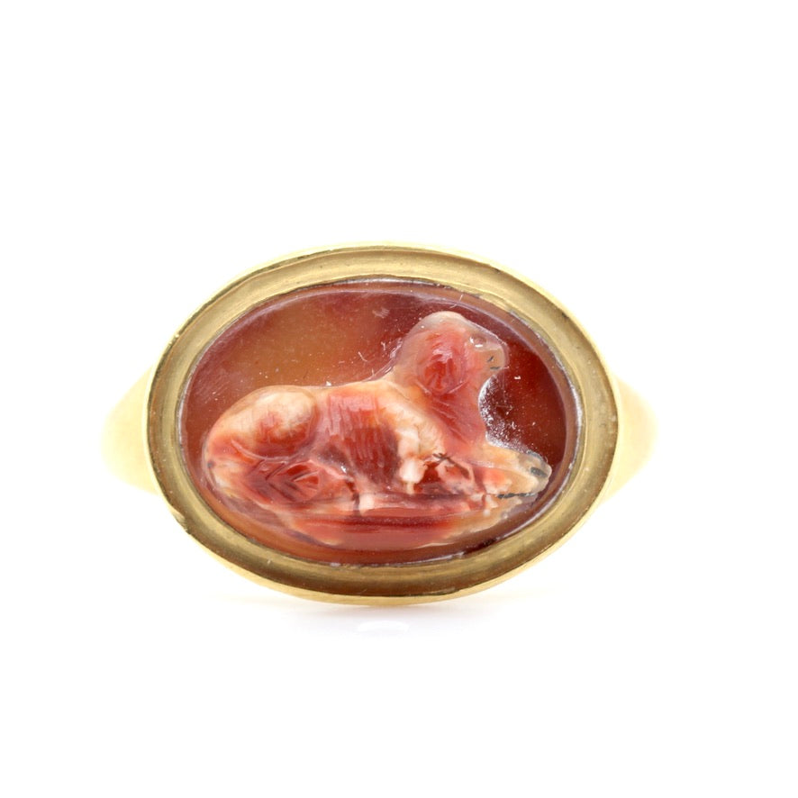 Georgian Agate Cameo Ring-Charlotte Sayers Antique Jewellery