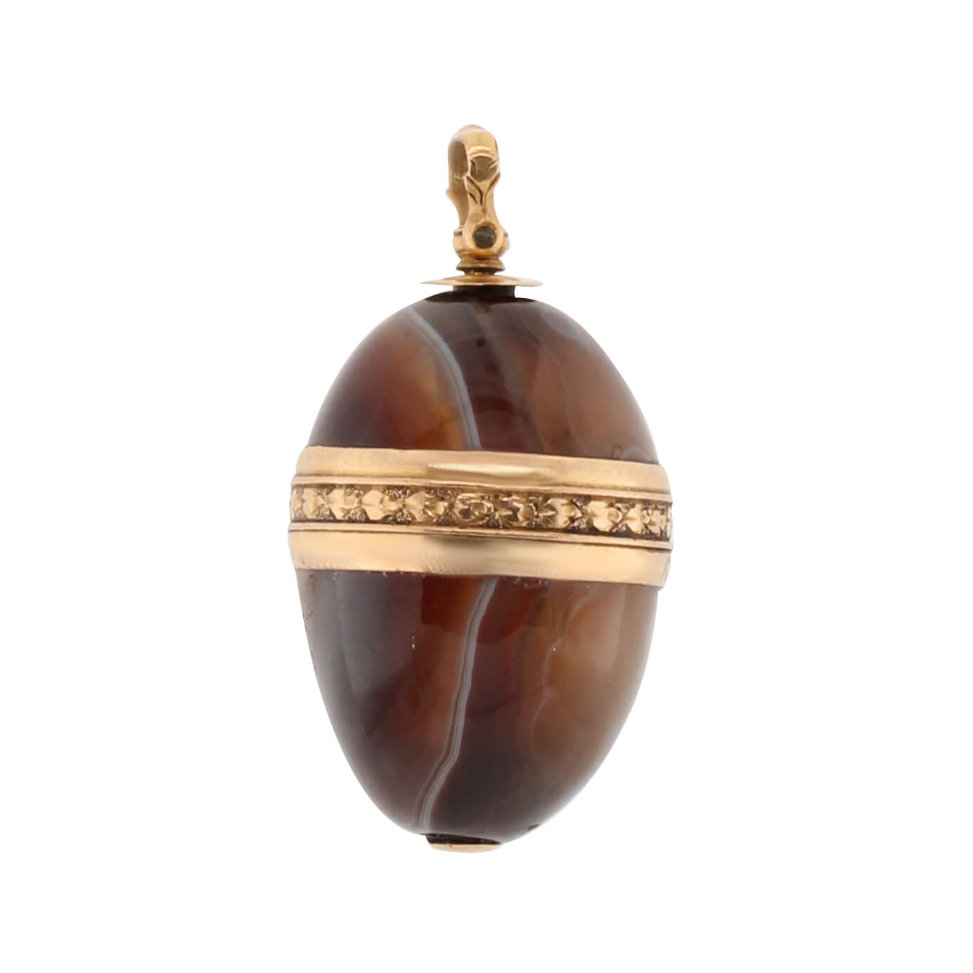 Georgian Agate Egg Pendant-Charlotte Sayers Antique Jewellery