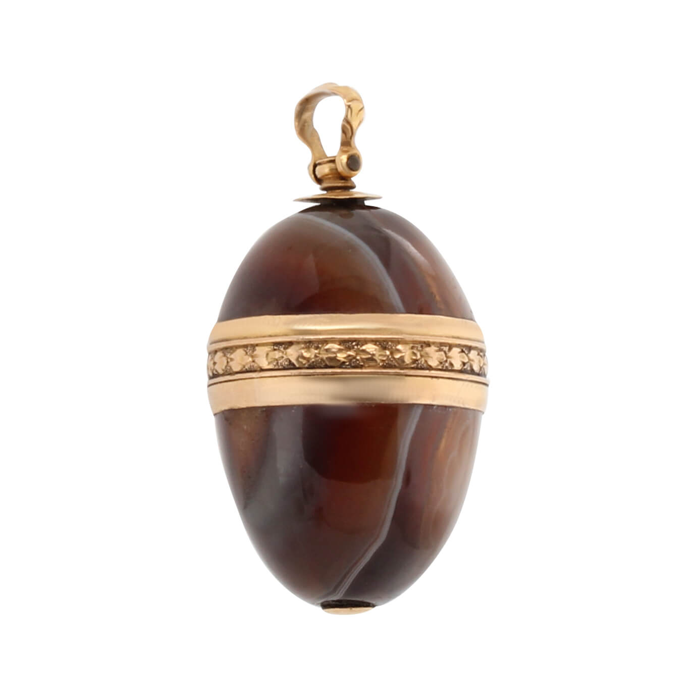 Georgian Agate Egg Pendant-Charlotte Sayers Antique Jewellery