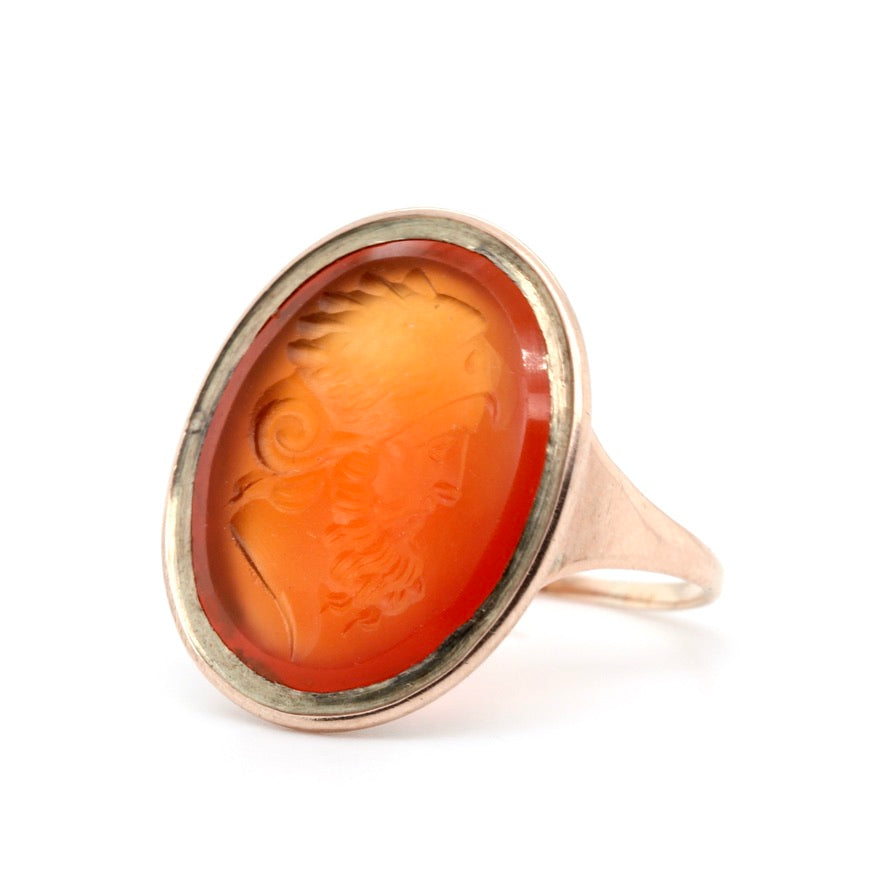 Georgian Agate Intaglio Zeus Ring-Charlotte Sayers Antique Jewellery