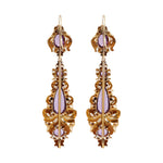 Georgian Amethyst Earrings-Charlotte Sayers Antique Jewellery