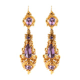 Georgian Amethyst Earrings-Charlotte Sayers Antique Jewellery