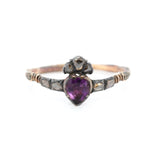 Georgian Amethyst Heart Ring-Charlotte Sayers Antique Jewellery