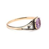 Georgian Amethyst and Diamond Basket Ring-Charlotte Sayers Antique Jewellery