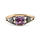 Georgian Amethyst and Diamond Basket Ring-Charlotte Sayers Antique Jewellery