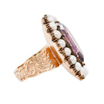 Georgian Amethyst and Natural Pearl Ring-Charlotte Sayers Antique Jewellery