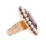 Georgian Amethyst and Natural Pearl Ring-Charlotte Sayers Antique Jewellery