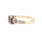 Georgian Amethyst and Paste Basket Ring-Charlotte Sayers Antique Jewellery