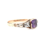 Georgian Amethyst and Paste Basket Ring-Charlotte Sayers Antique Jewellery