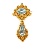 Georgian Aquamarine Brooch / Pendant-Charlotte Sayers Antique Jewellery