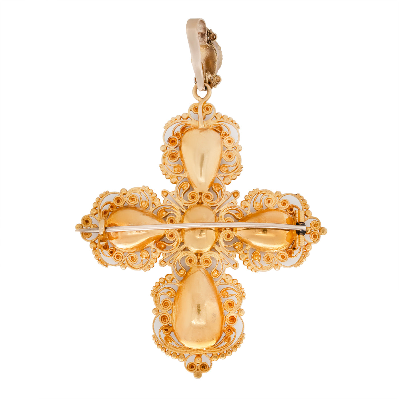 Georgian Aquamarine Cross Pendant-Charlotte Sayers Antique Jewellery