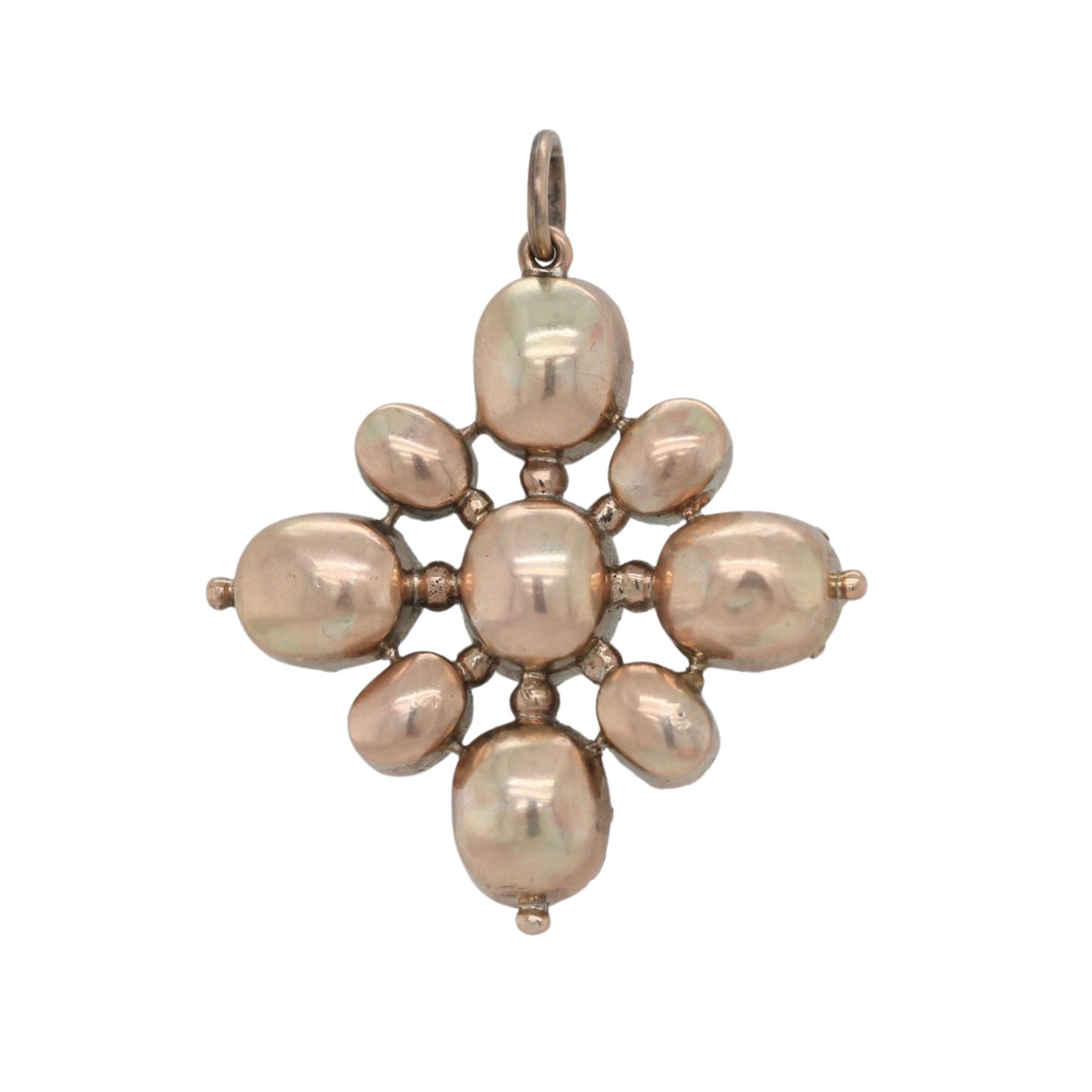 Georgian Aquamarine Maltese Cross Pendant-Charlotte Sayers Antique Jewellery