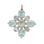 Georgian Aquamarine Maltese Cross Pendant-Charlotte Sayers Antique Jewellery