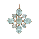 Georgian Aquamarine Maltese Cross Pendant-Charlotte Sayers Antique Jewellery