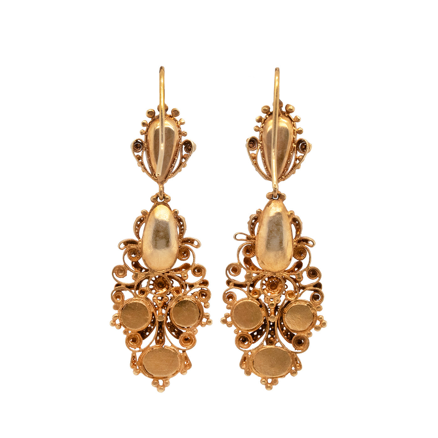 Georgian Aquamarine and Pearl Drop Earrings-Charlotte Sayers Antique Jewellery