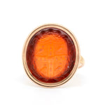 Georgian Armorial Crested Cornelian Intaglio Ring-Charlotte Sayers Antique Jewellery