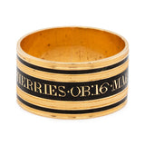 Georgian Black Enamel Memorial Band-Charlotte Sayers Antique Jewellery