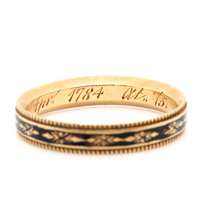 Georgian Black Enamel Mourning Ring - Simon Newburn-Charlotte Sayers Antique Jewellery