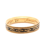 Georgian Black Enamel Mourning Ring - Simon Newburn-Charlotte Sayers Antique Jewellery