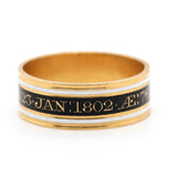 Georgian Black and White Enamel Memorial Ring-Charlotte Sayers Antique Jewellery