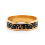 Georgian Black and White Enamel Mourning Ring-Charlotte Sayers Antique Jewellery