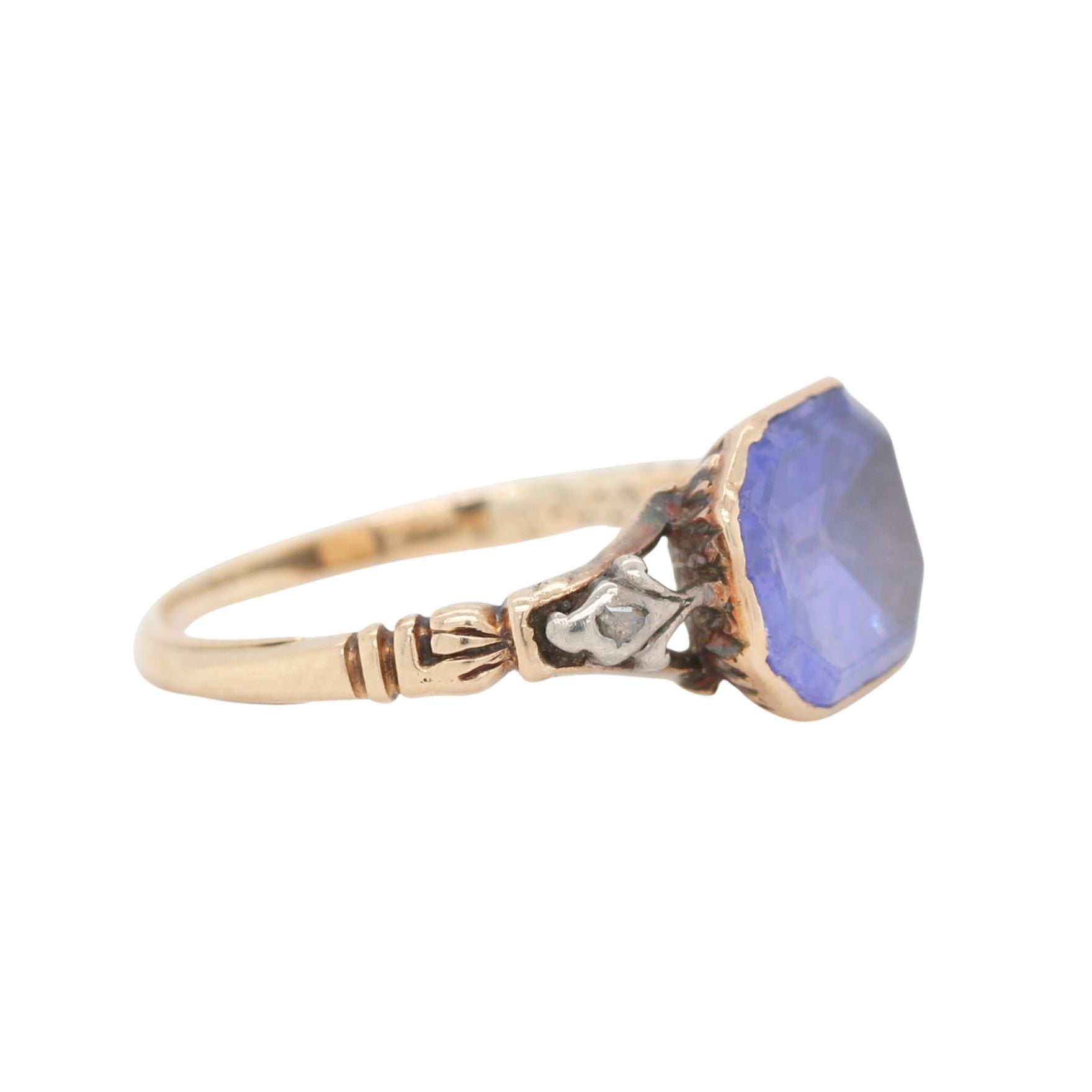 Georgian Ceylon Sapphire Basket Ring-Charlotte Sayers Antique Jewellery