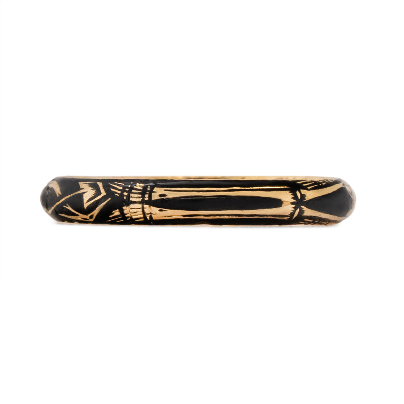 Georgian Charles Wheatly Enamel Skeleton Ring-Charlotte Sayers Antique Jewellery