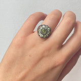 Georgian Chrysolite Cluster Ring-Charlotte Sayers Antique Jewellery