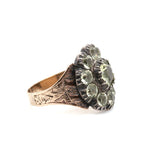 Georgian Chrysolite Cluster Ring-Charlotte Sayers Antique Jewellery